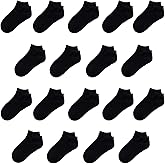 JAMEGIO Janegio 18 Pairs Kids' Low Cut Half Cushion Sport Ankle Socks Boys Girls Ankle Socks