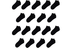 JAMEGIO Janegio 18 Pairs Kids' Low Cut Half Cushion Sport Ankle Socks Boys Girls Ankle Socks