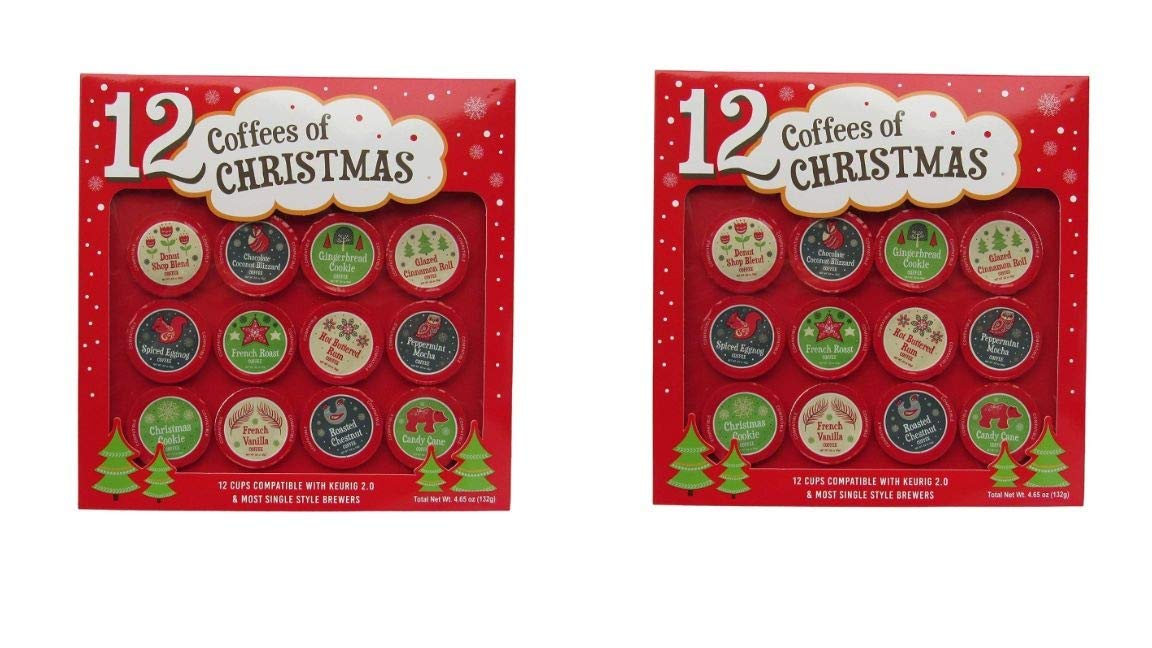12 Coffees of Christmas - 12 K Cups - Premium Holiday Coffee - Gift Set (12 K Cups pack of 2)