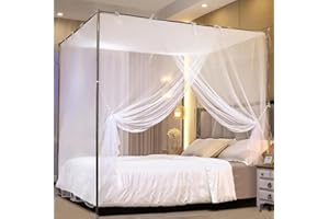 LODIKE White Mosquito Net Tent for Bed or Plant，Protecting Plant,One Side Opening Canopy Netting Curtain Net for Bedroom Decoration Twin Size（Without Frame）