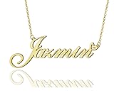 Jazmin Heart Name Necklace 18k Gold Plated