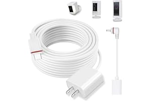 BTOCRHY Charger Cable for Ring Camera Battery, Compatible with Ring Stick Up Cam, Ring Spotlight Cam Plus/Pro Battery, Including USB C Plug Adapter to Ring Barrel DC Plug Adapter, 16Ft/5m Power Cord