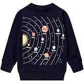 Toddler Boys Sweatshirts Dinosaur Long Sleeve Pullover Crewneck Shirts Cartoon Tee Sport Tops for Kids 1-8T