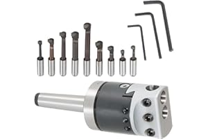 GXYWADY 2 Inch Boring Head and MT2 Bar Tool Set with 9Pcs 1/2 Inch Carbide Boring Bars