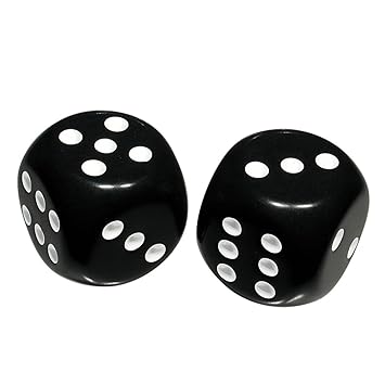 Low Vision Large Dice - Black with white dots