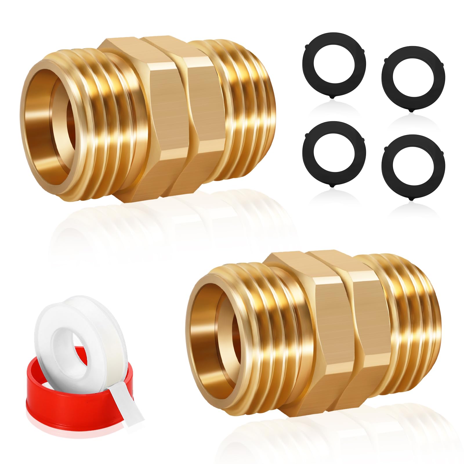 Photo 1 of AquaNPT Garden Hose Swivel Connector, 3/4GHT Garden Hose Male to Male Adapter, 360 Degree Swivel Fitting for Outdoor