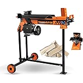 Proyama Log Splitter 6.5 Ton with Stand, Wood Splitter Electric Powered, Hydraulic Ram, Firewood Splitting Machine Black Stan