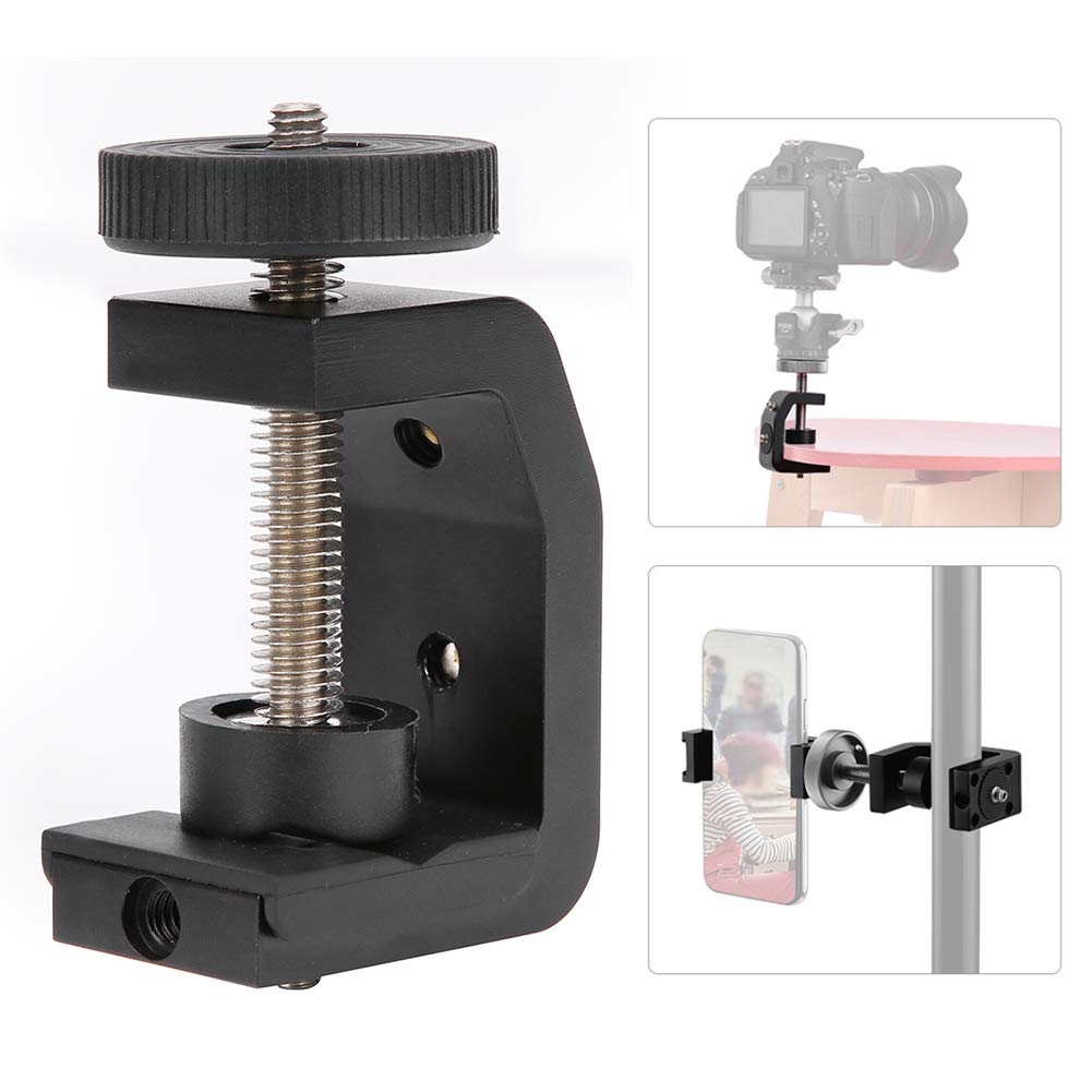 C Shape Camera Clip Support Camera Universal Multiple 1/4?inch Screws,Can Expansion of Other Equipment, CNC Integrated Molding,Aluminium Alloy Fixed DIY & Tools