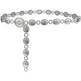 YooAi Western Metal Concho Belt for Women Cowgirl Chain Waist Belts for Dresses Jeans Country Concert Outfit