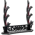 Ekkhysis 3-Tier Padded Hook Katana Stand Holder Display Hanger for Tanto Rapier Samurai Cosplay Blade Tanjirou Demon Slayer Weapon Display Stand