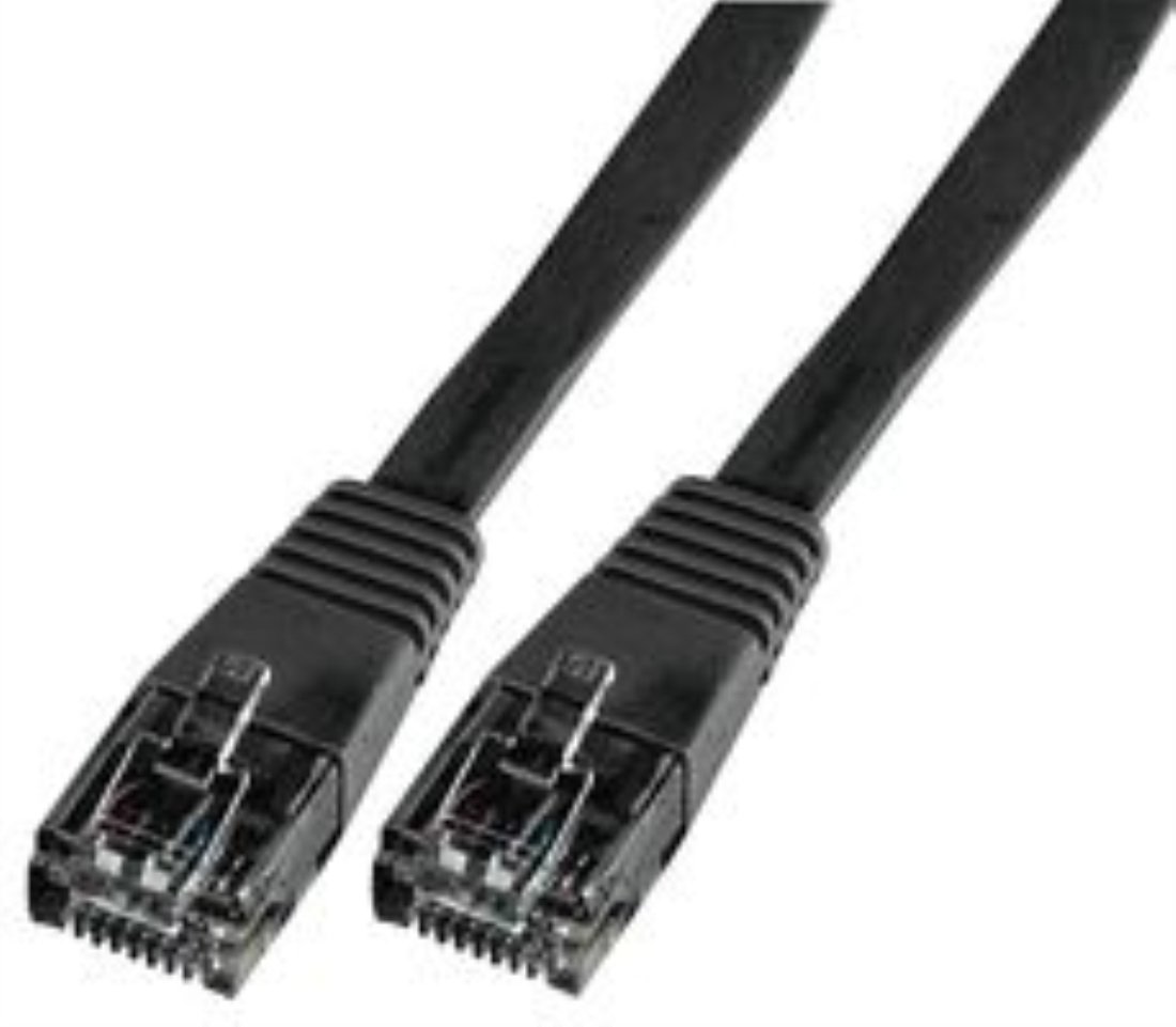 Pro Signal PSG90669 Flat Cat5e LSOH Ethernet Patch Lead, 3m, Black — image 1
