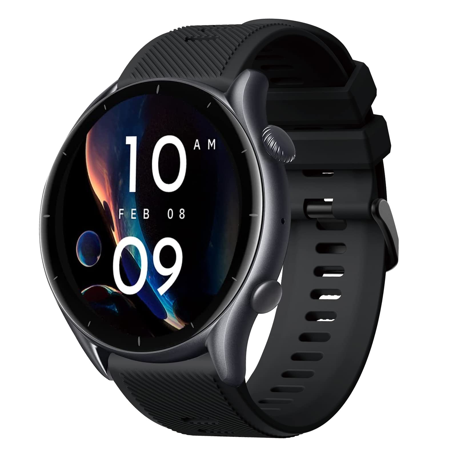 Silicone Strap for Amazfit - 22mm Sport Replacement Straps for Pace, Stratos, GTR & GT 2/3 Series & Huawei Watch GT 2/3 Pro