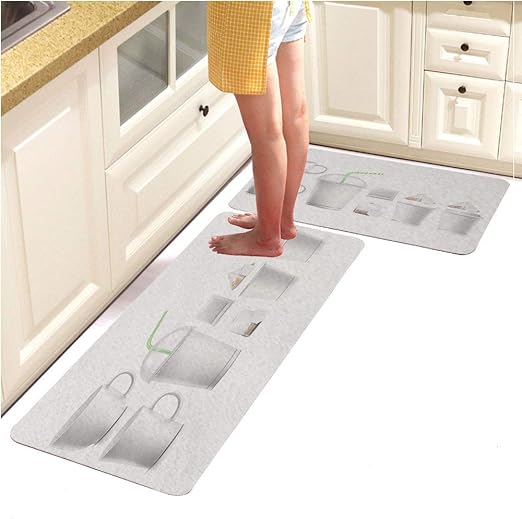 Amazon Com Microfiber Kitchen Rug Runner Set 2 Piece Non Slip