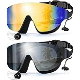 Zoomsnail Swim Goggles, Frameless Wide View Swimming Goggles, Anti-Fog Anti-UV No Leaking Pool Goggles for Men Women Adult