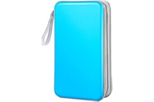 Bivisen CD Case Wallet, 80 Capacity DVD VCD Media Blu-ray Case Wallet Holder Storage Organizer (Sky Blue)