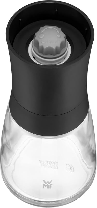 Trend - Molinillo Cerámio de Especias 14cm, Apto para lavavajillas, Cristal, Tapa Color Negro