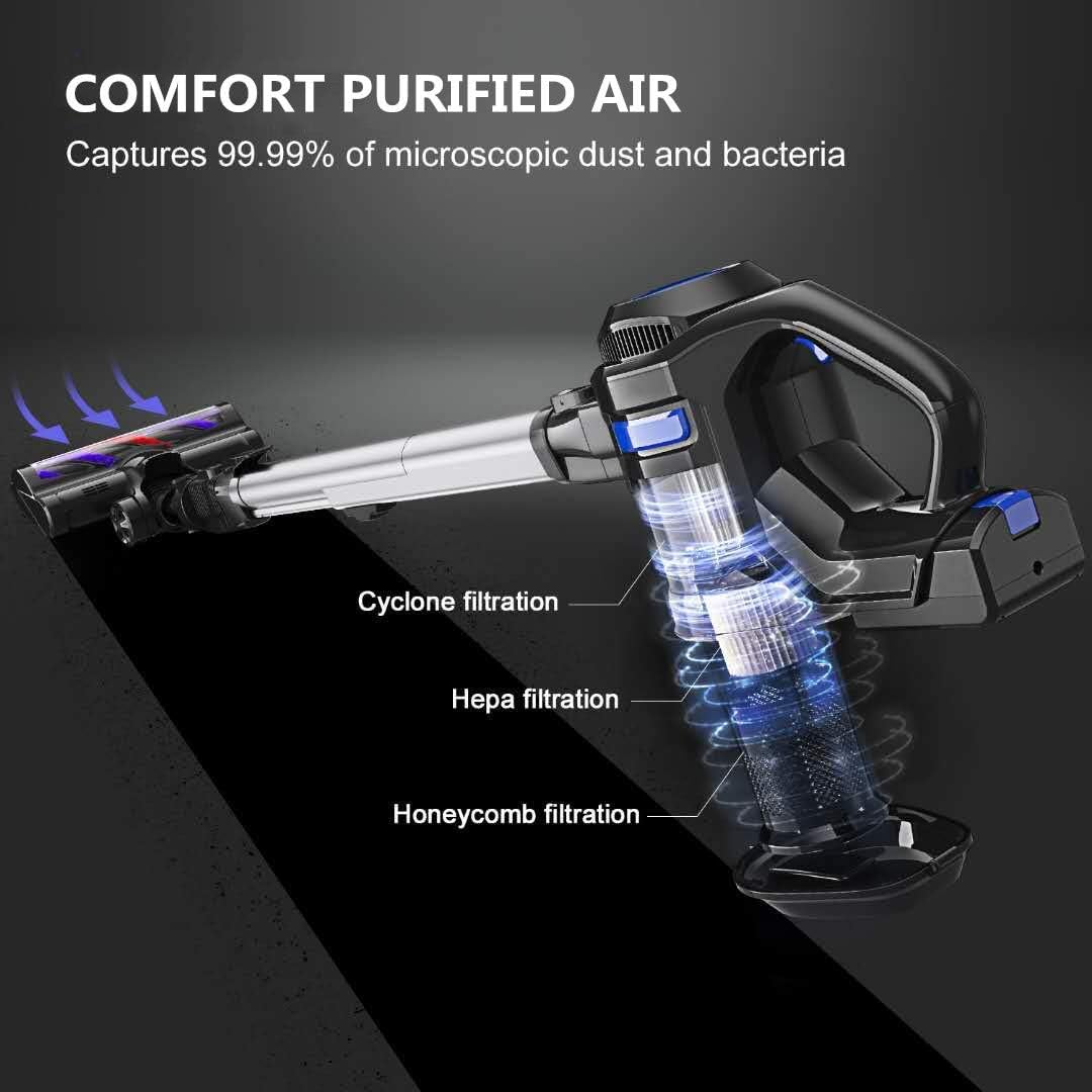 MOOSOO Cordless Vacuum, 4 in 1 Powerful Suction Stick Vacuum Cleaner 1.3L Capacity for Home Hard Floor Carpet Car Pet Lightweight XL-618A -