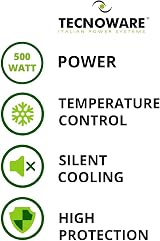 Tecnoware ATX Hyper Stream Bronze 500W PSU PC Power Supply Silent 4.7in Fan view 8