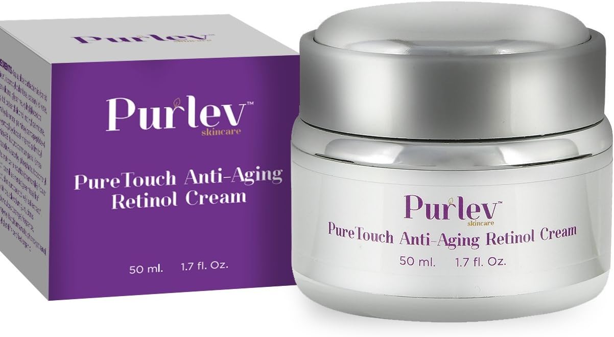 Purlev Skincare Pure Touch Anti Aging Advanced Retinol Facial Cream Moisturizer 1.7 Oz | Light Consistency, Fast Absorption, Long Lasting Results | Erase Fine Lines, Hydrate Your Skin & Tighten Pores