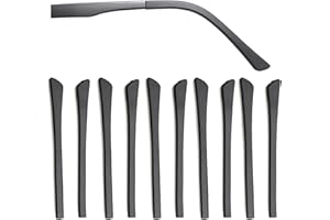 KECHIO 5 Pairs Anti-Slip Silicone Eyeglass End Tips Ear Sock Pieces Tube Eyewear Comfort Replacement Tips for Flat Thin Metal Eyeglass Legs Black