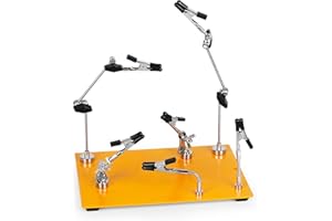 NOEVSBIG Helping Hands Soldering Station, 6 Flexible Arms & Heavy-Duty Base Magnetic Helping Hands Soldering, Third Hand Soldering Tool PCB Holder Helping Hands for Soldering Crafts Jewelry Hobby