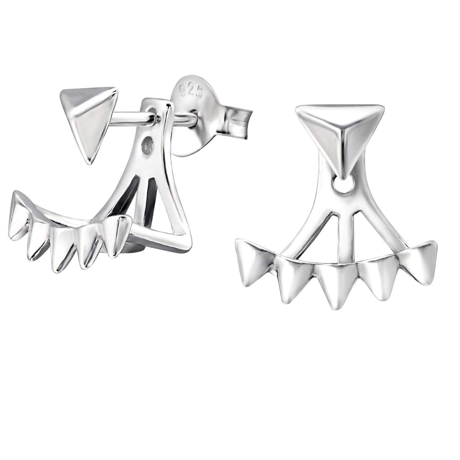 The Rose & Silver Company Women 925 Sterling Silver Triangle Ear Cuff Stud Earrings