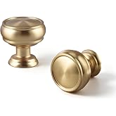 EAXINTA 10 Pack Champagne Bronze Cabinet Knobs, 1-1/4 Inch Zinc Alloy Knob | Modern Furniture Hardware, Single Hole Hardware Handles Kitchen Cabinet Dresser Knob, Drawer Knobs