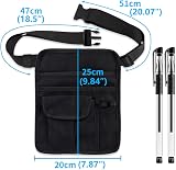 FAURAPMNG Server Apron Bag Waist Money Pouch Holder Black Adjustable Belt 10x8in view 2