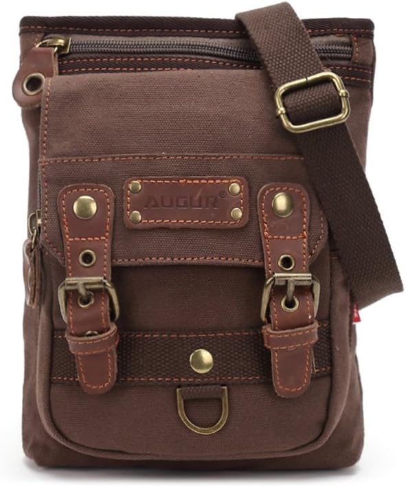 NIUIEME-3033 Canvas Causal Backpack Vintage Messenger Rucksack Daypack for Men/Women Travel Climbing Camping Hiking (Khaki)