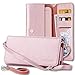 Smartphone Wallet, ENDLER Clutch Purse[Crossbody Strap/Wristlet] Bag PU Leather Pouch Smart Phone Case for iPhone 7 Plus/7, iPhone 6s/6s Plus, Samsung Galaxy S8 Edge/S7/Note,HTC,LG,Google-Rose Gold