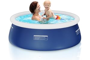 Sunrio 6ft x 20in Round Inflatable above Ground Swimming Pool Fast Easy to Set Up Blow Up Pool for Summer Outdoor Garden Backyard Childen Adults