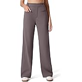 G4Free ShiftReady Women's Work Pants with Pockets Straight Leg Slack with Belt Loops Dress Trousers