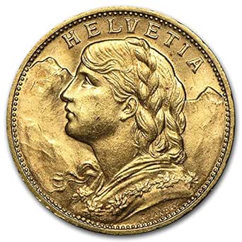 1897 CH - 1949 Swiss Gold 20 Francs Helvetia BU Gold Brilliant