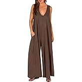ANRABESS Women's Casual Summer Loose Jumpsuits Sleeveless Tank V Neck Wide Leg Long Pant Rompers Baggy Jumper with Pockets