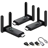 Wireless HDMI Transmitter and 2 receivers, Plug and Play.2.4/5.8GHz Dual Monitor hdmiwireless Splitter.Portable Streaming TV Extender165FT/50M, from laptops, TV Boxes，DSLR Camera to Multiple displays