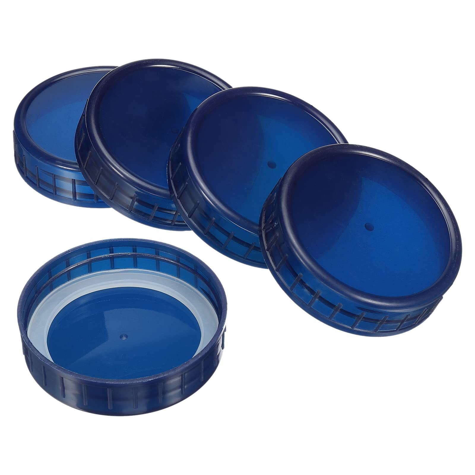 PATIKIL 70mm / 2-3/4" Regular Mouth Plastic Mason Jar Lids, 1Set/10 Pack Canning Jars Caps with Silicone Sealing Ring for Kitchen Storage, Sapphire Blue