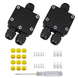 Helunsi 2 Pcs Waterproof Junction Box 3 Way, IP68