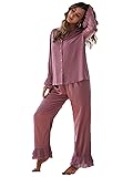 Verdusa Women's Satin Notch Collar Blouse and