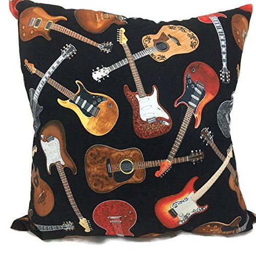 Amazon Com Filled Novelty Accent Throw Pillow Guitars Rock Roll