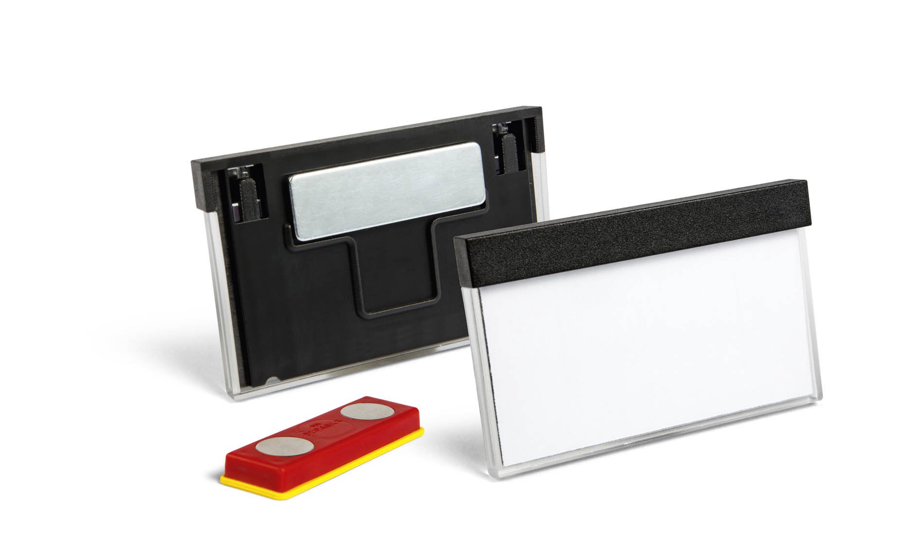 Durable 850701 Select Name Badge with Magnet 30 mm x 60 mm - Black (Pack of 25)