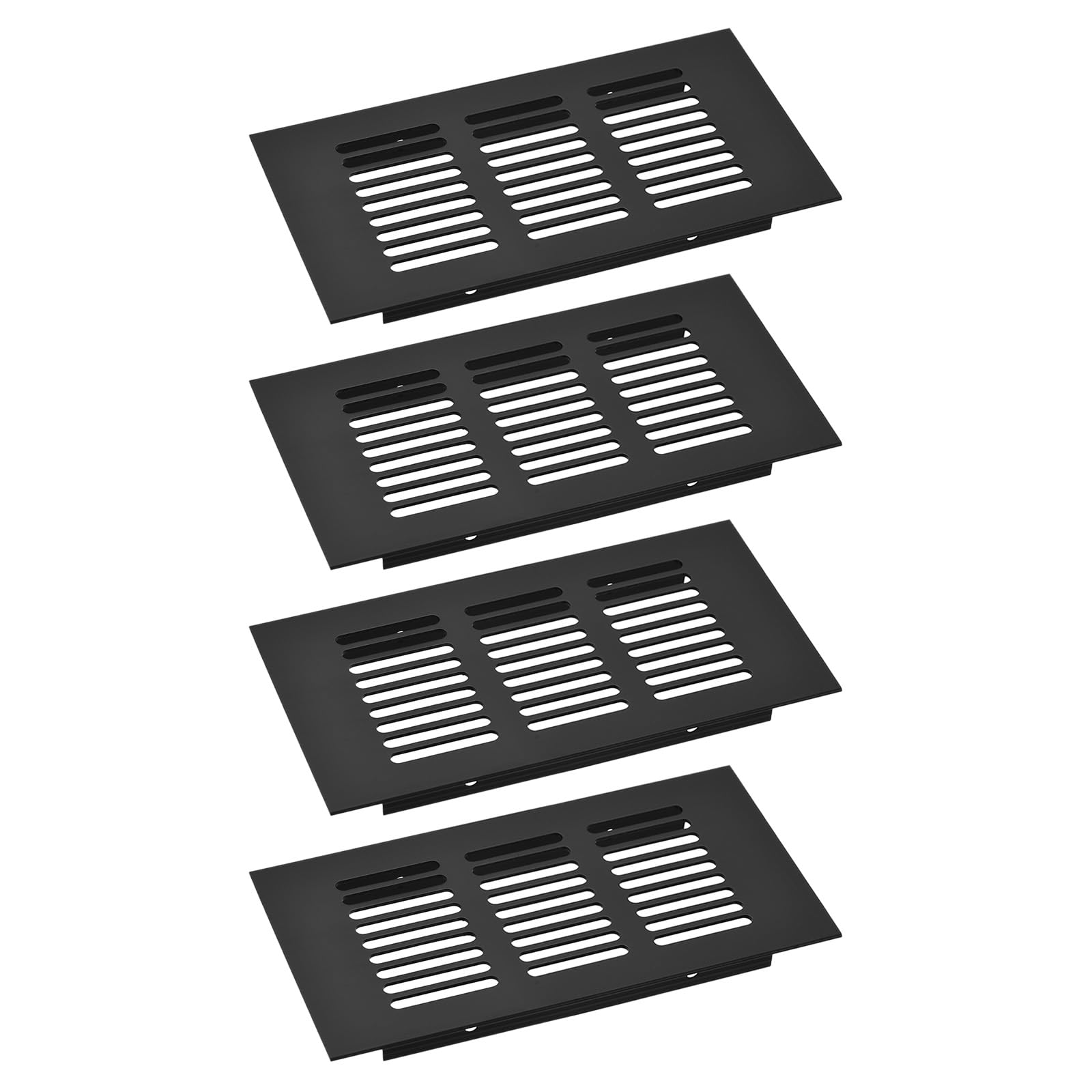 uxcell 4pcs Rectangle Ventilation Grille Aluminum Alloy Mesh Air Vent Cover Louvered Ventilation Cover for Cabinet Wardrobe Shoe Cabinet Closet, 150x80mm / 5.91"x3.15"