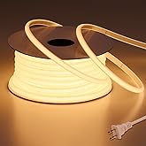 BENLUN AC 110V COB LED Strip Lights Outdoor Waterproof 65.6ft, 3000K Warm White Super Bright 200W CRI 90+ LED Rope Light, IP65 Flexible Cuttable, for Bedroom Garden Commercial House