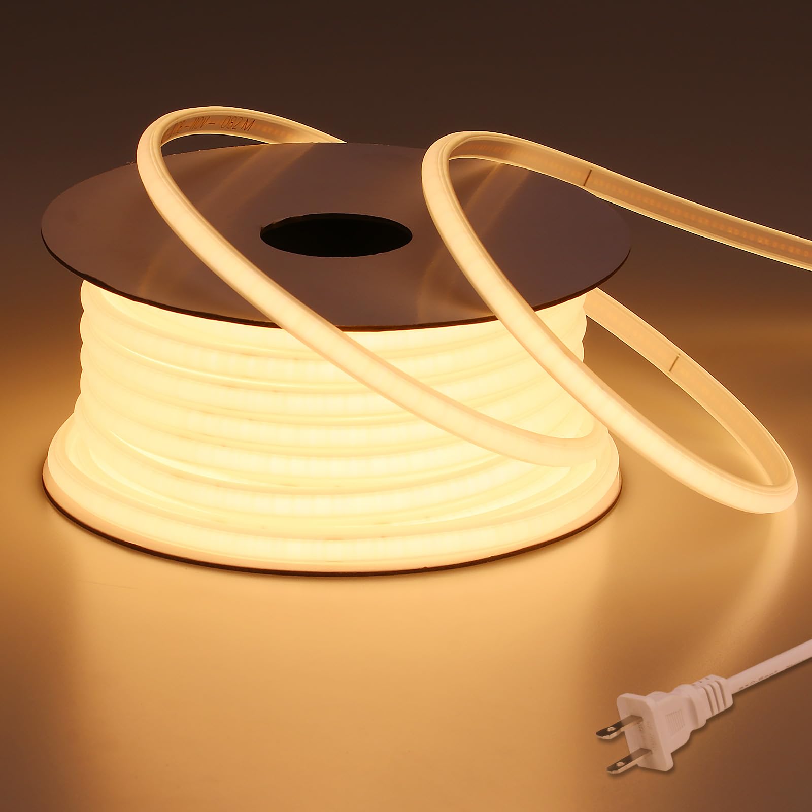 Photo 1 of BENLUN AC 110V COB LED Strip Lights Outdoor Waterproof 65.6ft, 3000K Warm White Super Bright 200W CRI 90+ LED Rope Light, IP65 Flexible Cuttable, for Bedroom Garden Commercial House