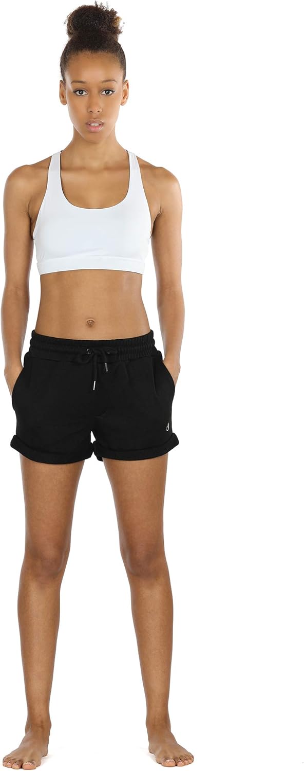 icyzone Workout Lounge Shorts for Women - Athletic Running Jogging Cotton Sweat Shorts(Pack of 2): Clothing