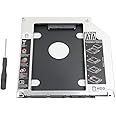 HIGHFINE 2nd 2.5'' SATA HDD SSD Hard Drive Disk DVD CD ROM Optical SuperDrive Caddy Tray Adapter for Apple Unibody MacBook/MacBook Pro 13 15 17 Early mid Late 2008 2009 2010 2011 2012.etc