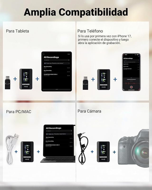Sistema de microfone sem fios CM28 com carregamento da caixa, cancelar ruído, 4GB de armazenamento, gravação 9H, áudio 16 bits, lapela do microfone compatível com iPhone, iPad, câmara do PC Android
