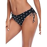 Colloyes Women's Drawstring Bikini Bottoms Full Coverage Low Waisted Swim Bottom