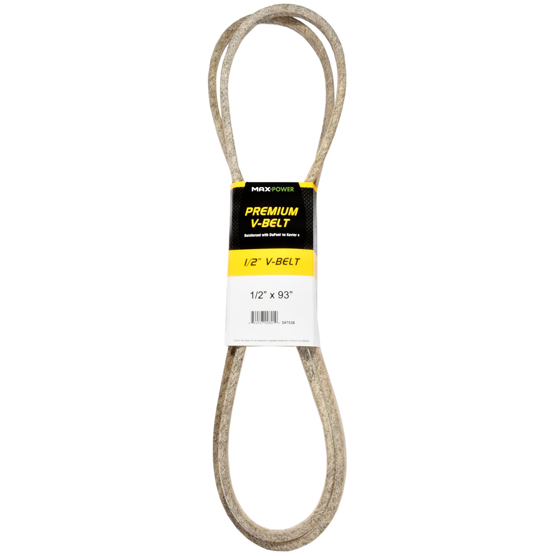 Maxpower 347536 Premium Belt Reinforced with Kevlar Fiber Cords, 1/2" x 93"