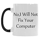 InterestPrint No I Will Not Fix Your Computer Morphing Mug Heat Sensitive Color Changing Coffee Mug Cup with Quotes, Funny Programmer Programming Coffee Mug Christmas Birthday Gifts
