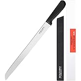 BOLEXINO Serrated Bread Knife for Homemade Bread, 12 Inch Stainless Steel | Serrated blade, easy cuts, Rust-resistant steel, For bread, cakes &amp; pastries, Non-slip handle safety, Versatile kitchen tool.